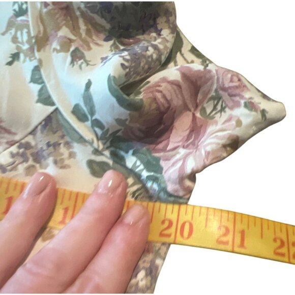 Vintage 90s En Focus Floral V Neck Lace Cottage Core Shoulder Pads Dress medium - Picture 5 of 9